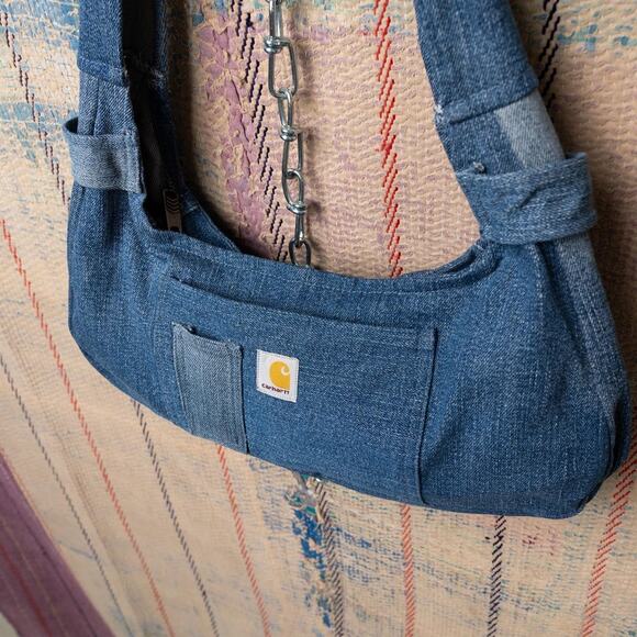 Upcycled carhartt shoulder bag / Y2K Mini Baguette Purse - Picture 4 of 7